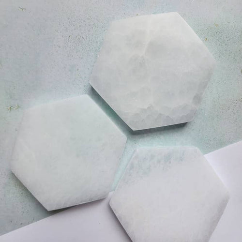 Hexagonal Selenite Clearing + Charging Plates