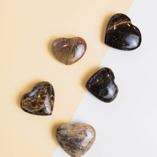 Black Moonstone Heart